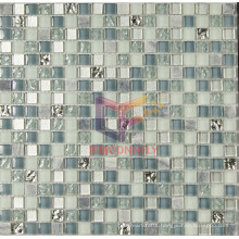 Sky Blue Crystal and Marble Mixed Mosaic Tiles (CS082)